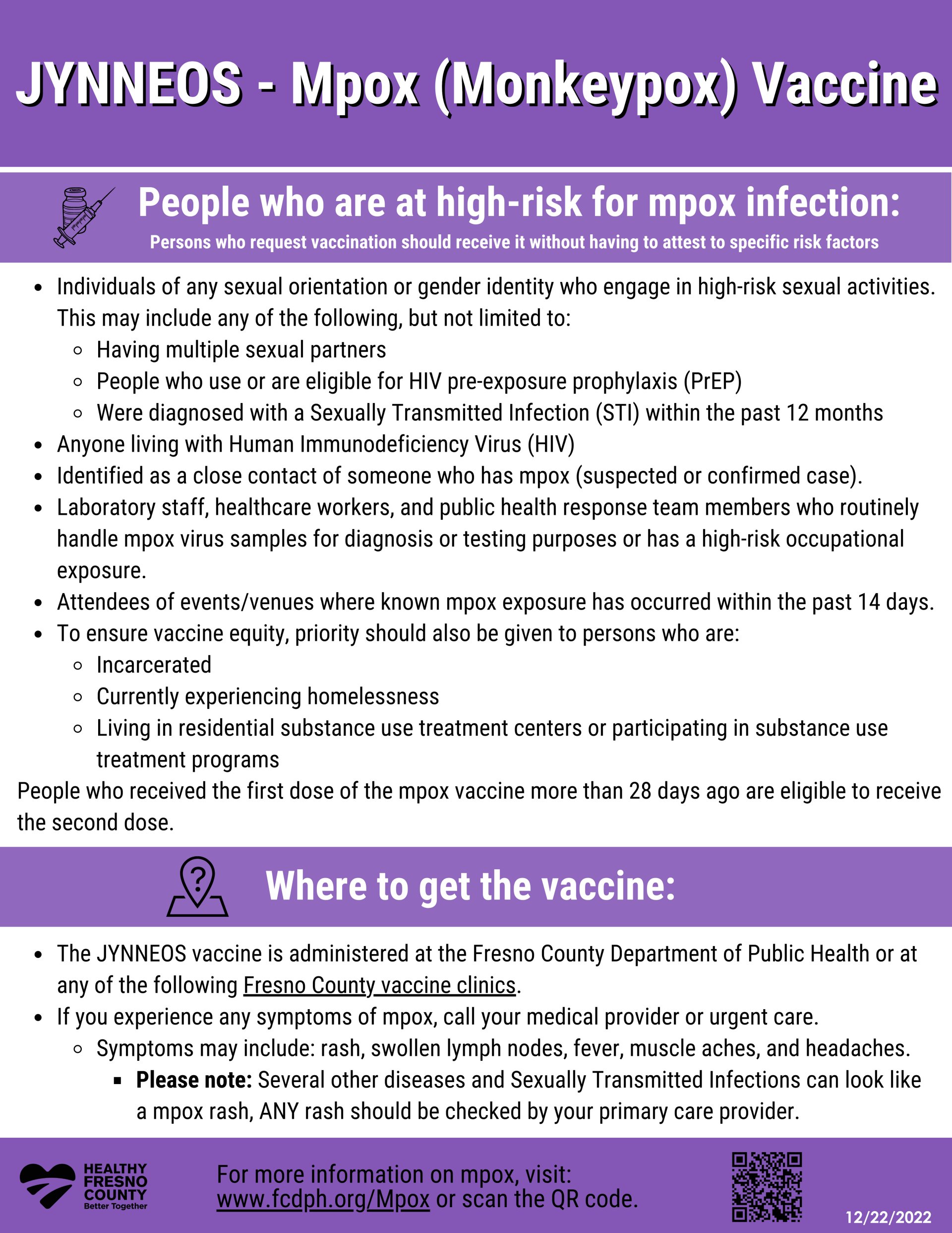 Monkeypox Vaccine Clinics ENGLISH 8.17.22