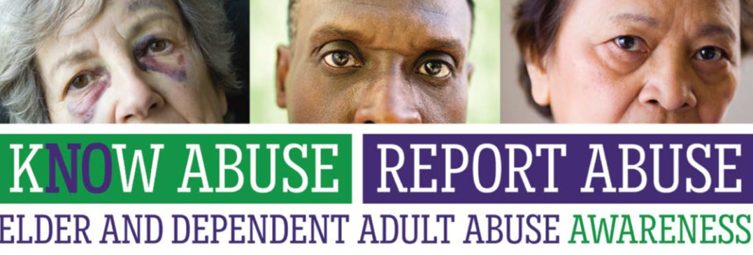 faces of elders with words know abuse report abuse