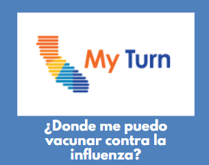 A picture of the myturn logo that is used to book some appointments online, with the language changed to spanish.