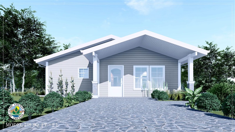 Rendering of Option 2 for 749 sq ft plan.