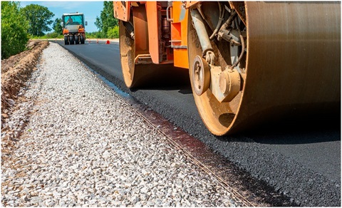 Fresh asphalt paving picture