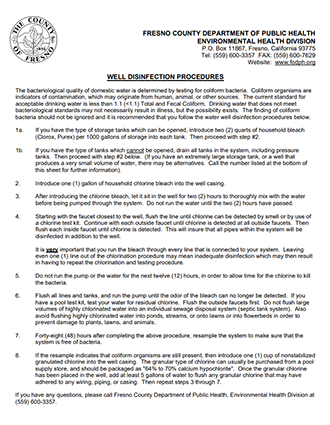 Well Disinfection Guide