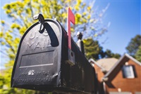 mailbox with raised flag