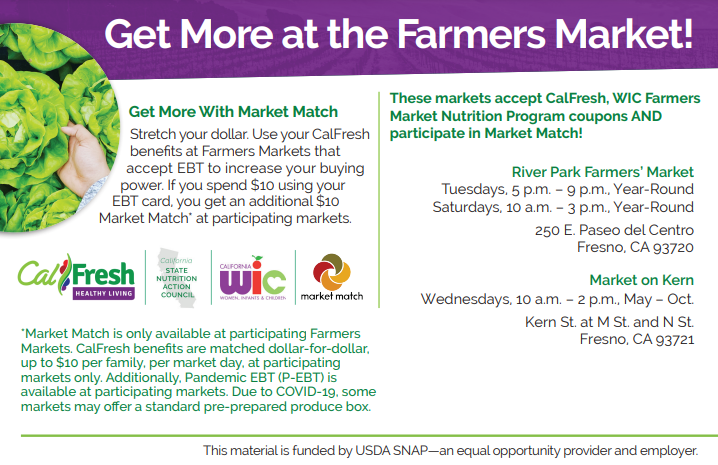 Market Match Postcard for Fresno Metro area